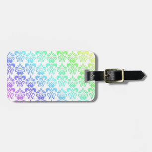 Moderner Pastellregenbogendamast Gepäckanhänger