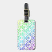 Moderner Pastellregenbogendamast Gepäckanhänger (Vorderseite vertikal)