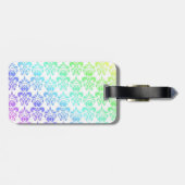 Moderner Pastellregenbogendamast Gepäckanhänger (Rückseite horizontal)