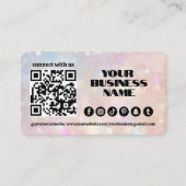 Moderner Pastellrosa-Lichtflare-QR-Code Visitenkarte (Vorderseite)