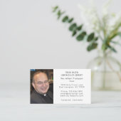 Moderner Pastor Foto Religiöse Kirche Visitenkarte (Stehend Vorderseite)