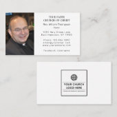 Moderner Pastor Foto Religiöse Kirche Visitenkarte (Vorne/Hinten)
