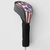 Moderner, patriotisch-amerikanischer Name Golf Headcover (angewinkelt)