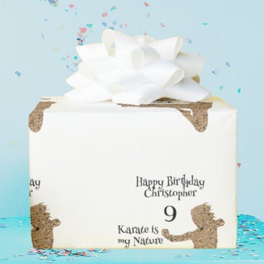 Moderner Pattern Martial Arts Karate Kindergeburts Geschenkpapier