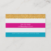 MODERNER PATTERN-Streifen, farbenfroher Glitzer Visitenkarte (Rückseite)