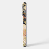Moderner Peach Floral Glitzer Chic Personalisierte iPhone Hülle (Linke Seite)