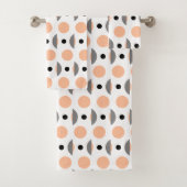 Moderner Peach Grey Circle Dot Badhandtuch Set (Insitu)
