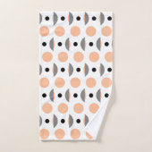 Moderner Peach Grey Circle Dot Badhandtuch Set (Handtuch)