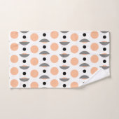 Moderner Peach Grey Circle Dot Badhandtuch Set (Handtuch)
