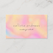 Moderner Peach Holographic Rainbow Makeust Artist Visitenkarte (Vorderseite)