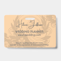 Moderner Peach Motif Logo Hochzeitsplaner