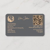 Moderner Peach Motif Logo Hochzeitsplaner Visitenkarte (Rückseite)