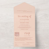 Moderner Peach QR Code in einer Einladung (Innen Boden)