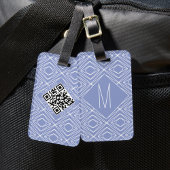 Moderner Periwinkle Blue Geometric Muster QR Code Gepäckanhänger