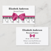 Moderner Personal Trainer mit Girl-Rosa-Band Visitenkarte (Vorne/Hinten)