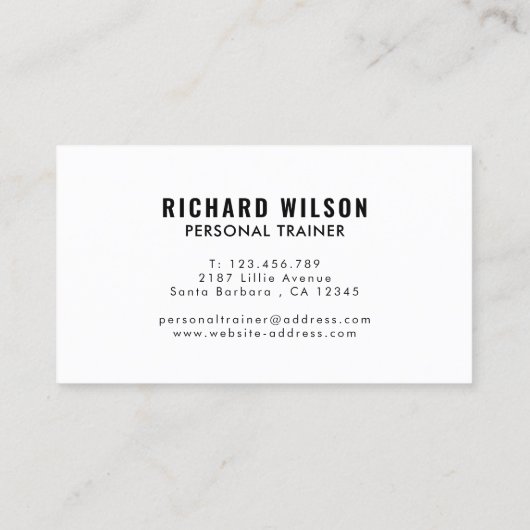Moderner Personal Trainer Visitenkarte (Rückseite)