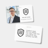 Moderner Personalausweis | Logo Foto Geschäftsmita Ausweis (Vorder- & Rückseite)