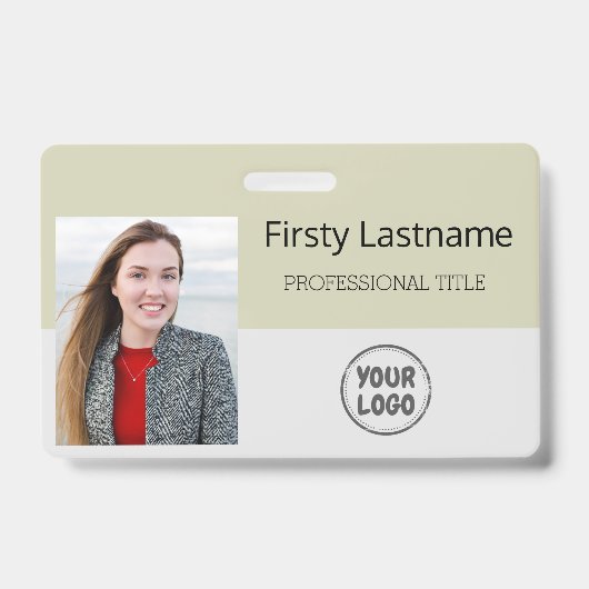 Moderner Personalausweis | Logo Foto Geschäftsmita Ausweis (Vorderseite)