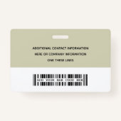 Moderner Personalausweis | Logo Foto Geschäftsmita Ausweis (Rückseite)