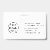 Moderner Personalausweis | Logo Foto Geschäftsmita Ausweis (Back)