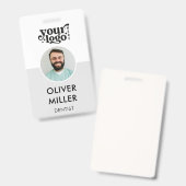 Moderner Personalausweis Minimalistisch Mitarbeite Ausweis (Vorder- & Rückseite)