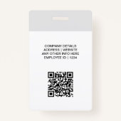 Moderner Personalausweis | Minimalistischer Mitarb Ausweis (Rückseite)