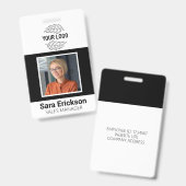 Moderner Personalausweis-Mitarbeiter Ausweis (Vorder- & Rückseite)