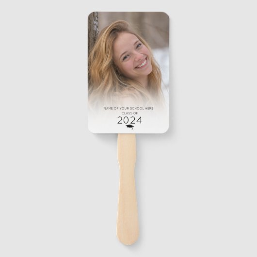 Moderner Personalisierter 2-Foto-Abschluss Fächer (Rückseite)