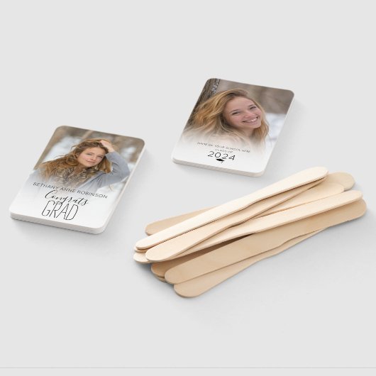 Moderner Personalisierter 2-Foto-Abschluss Fächer (Non-assembled)