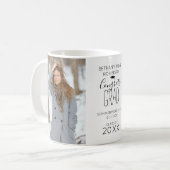 Moderner Personalisierter 2-Foto-Abschluss Kaffeetasse (Vorderseite Links)