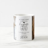 Moderner Personalisierter 2-Foto-Abschluss Kaffeetasse (Mittel)