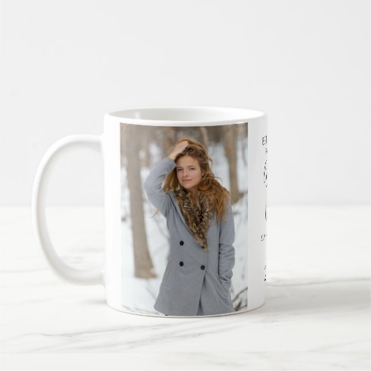 Moderner Personalisierter 2-Foto-Abschluss Kaffeetasse (Links)