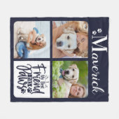 Moderner Personalisierter 3 Dog Foto Lover Fleecedecke (Vorderseite (Horizontal))