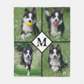 Moderner Personalisierter 4-Fotolack-Hund Fleecedecke (Vorderseite)
