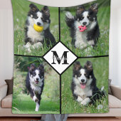 Moderner Personalisierter 4-Fotolack-Hund Fleecedecke