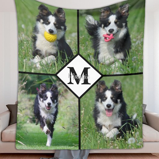 Moderner Personalisierter 4-Fotolack-Hund Fleecedecke