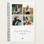 Moderner Personalisierter 4-Fotolackplaner Planer<br><div class="desc">Modernes und elegantes Design bedruckt Personalisierten 4 Foto Collage Name Planner,  der mit Ihrem Text angepasst werden kann. Bitte klicken Sie auf den Button "Anpassen" und verwenden Sie unser Design-Tool,  um diese Vorlage zu ändern. Karo im Grafikdesign-Store für andere Produkte,  die diesem Design entsprechen!</div>