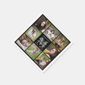 Moderner Personalisierter 8-Foto Collage Abschluss Serviette (Ecke)
