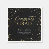 Moderner Personalisierter Abschluss Glitz Serviette (Vorderseite)