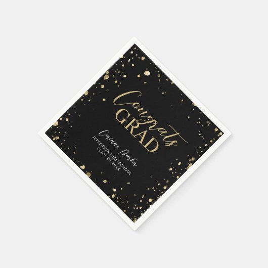 Moderner Personalisierter Abschluss Glitz Serviette (Ecke)