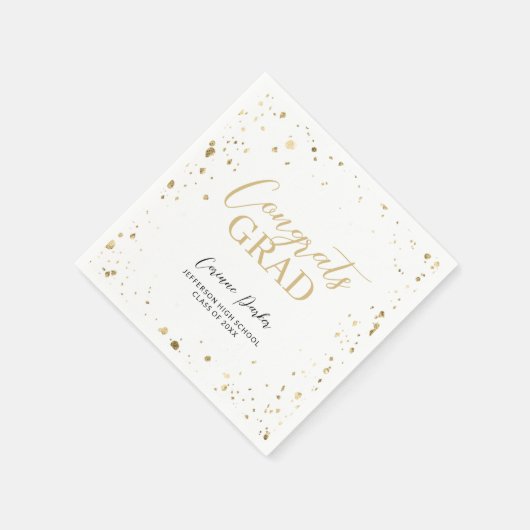 Moderner Personalisierter Abschluss Glitz Serviette (Ecke)