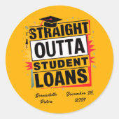 Moderner Personalisierter Abschluss-Stift Runder Aufkleber (Vorderseite)