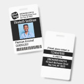 Moderner Personalisierter Arzt Assistenzausweis Ausweis (Vorder- & Rückseite)