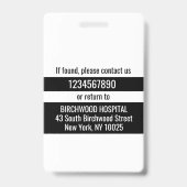 Moderner Personalisierter Arzt Assistenzausweis Ausweis (Rückseite)