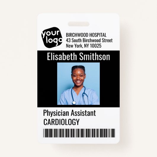 Moderner Personalisierter Arzt Assistenzausweis Ausweis (Vorderseite)