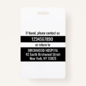 Moderner Personalisierter Arzt Assistenzausweis Ausweis (Rückseite)