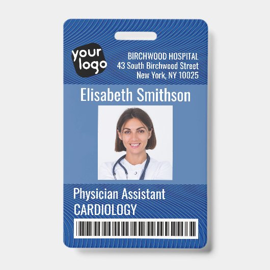Moderner Personalisierter Arzt Assistenzausweis Ausweis (Vorderseite)