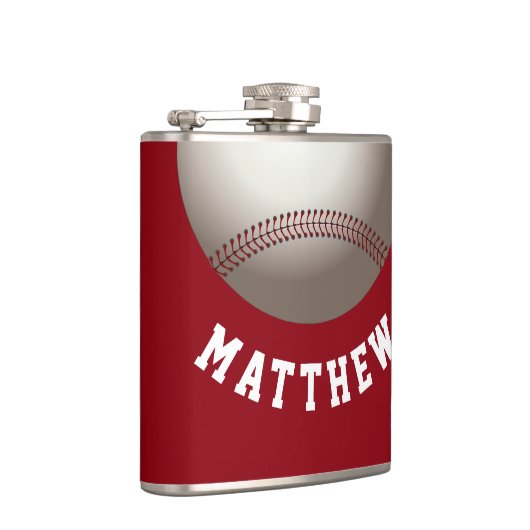 Moderner Personalisierter Baseball-Name Flachmann (Rechts)