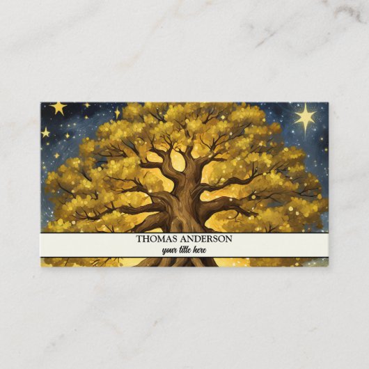 Moderner Personalisierter Baum des Lebens - farben Visitenkarte (Vorderseite)