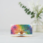 Moderner Personalisierter Baum des Lebens - farben Visitenkarte (Stehend Vorderseite)